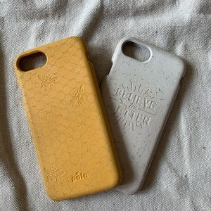 Two biodegradable Pela phone cases for iPhone 6S